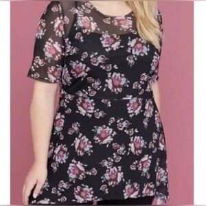 ⭐ NWT Lane Bryant Floral Top Sheer Blouse Plus Size 22/24